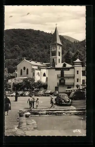 AK Ax-les-Thermes, Eglise St-Vincent et bassin des Ladres