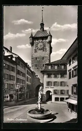 AK Baden, Blick auf den Stadtturm