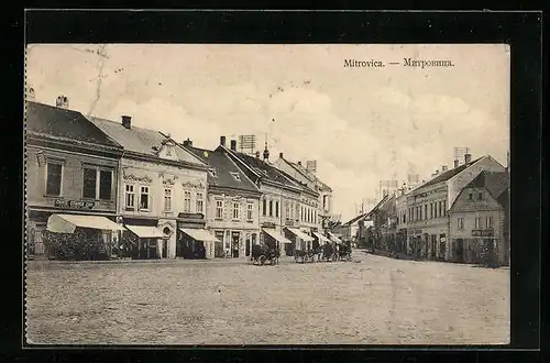 AK Mitrovica, Strassenpartie mit Wohnhäusern