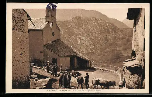 AK Ax-les-Thermes, La Place de l`Eglise d`Ascou