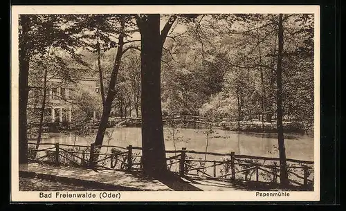 AK Bad Freienwalde /Oder, an der Papenmühle