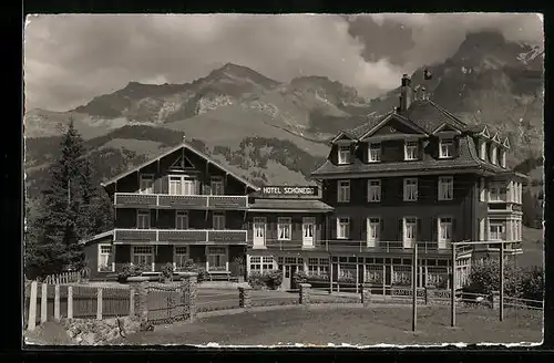 AK Adelboden, Vorderansicht von Hotel Schönegg