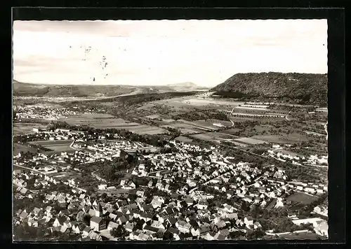 AK Kuchen /Württ., Panorama vom Flugzeug aus