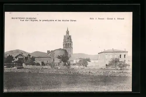 AK Quintenas, Vue sur l`Eglise, le presbytère et les ècoles libres