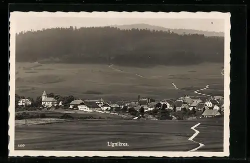 AK Lignieres, Generalansicht der Ortschaft, Blick zur Kirche