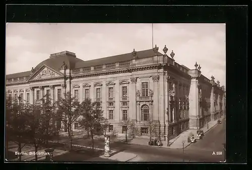 AK Berlin, Blick auf Bibliothek, Unter den Linden 8