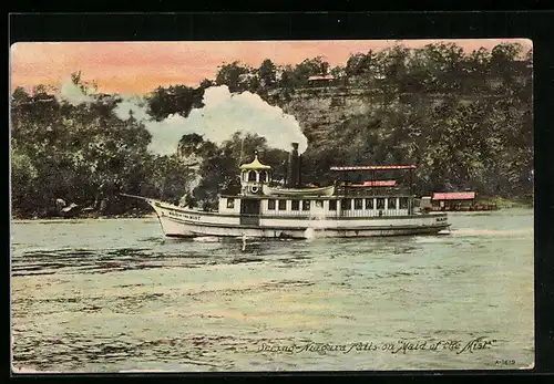 AK Seeing Niagara falls on Maid of the Mist, Dampfer