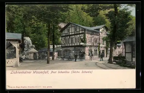 AK Lichtenhain, Gasthof Lichtenhainer Wasserfall in der sächs. Schweiz