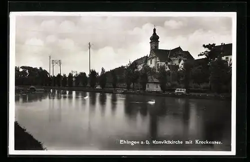 AK Ehingen a. D., Konviktkirche mit Krockensee