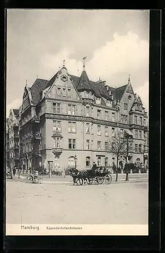 AK Hamburg, Eppendorferlandstrasse mit Kutsche