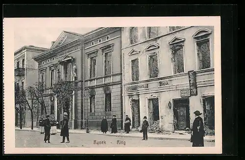 AK Ostrowo, Zerstörtes Gebäude am Ring