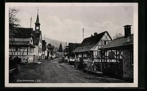 AK Drachenbronn, Strassenpartie mit Häusern