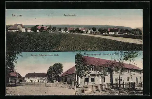 AK Luttrum, Gastwirtschaft Theodor Könnecker, Fürstl. Münstersches Gut, Totalansicht