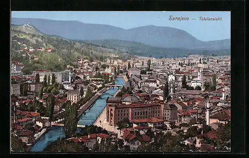 AK Sarajevo, Totalansicht aus der Vogelschau