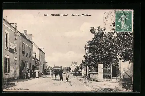 AK Migné, Route de Mezieres