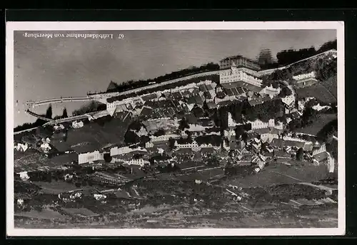 AK Meersburg, Ortsansicht vom Flugzeug aus gesehen