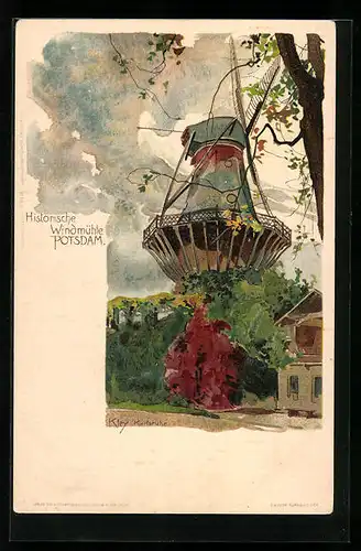 Künstler-AK Heinrich Kley: Potsdam, Historische Windmühle