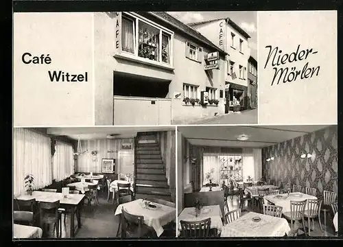 AK Nieder-Mörlen, Café u. Bäckerei Witzel, Bes. Georg Witzel