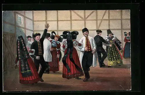 AK Achtouriger Tanz, Tracht Schaumburg-Lippe