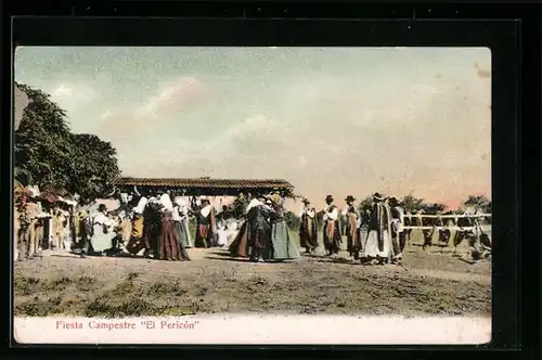 AK Fiesta Campestre El Pericón, Landsbewohner in spanischer Tracht