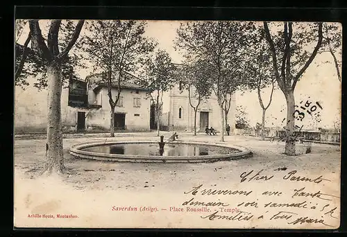 AK Saverdun, Place Roussille, Temple