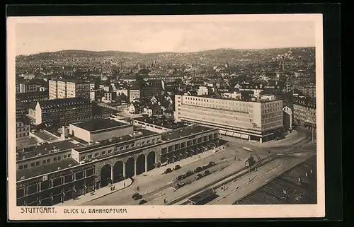 AK Stuttgart, Blick vom Bahnhofturm