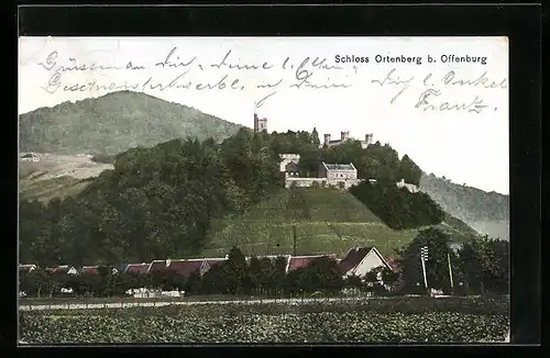 AK Ortenberg bei Offenburg, Ortsansicht mit Schloss