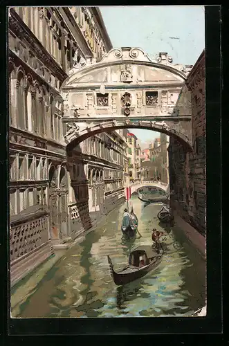 Künstler-AK Venezia, Ponte dei Sospiri