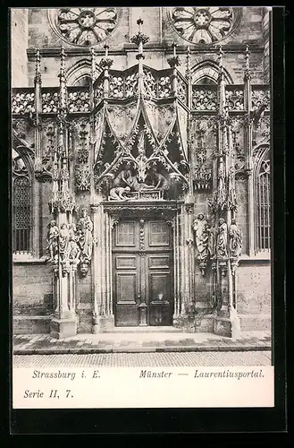 AK Strassburg i. E., Laurentiusportal d. Münster