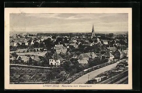 AK Lingen /Ems, Panorama vom Wasserturm