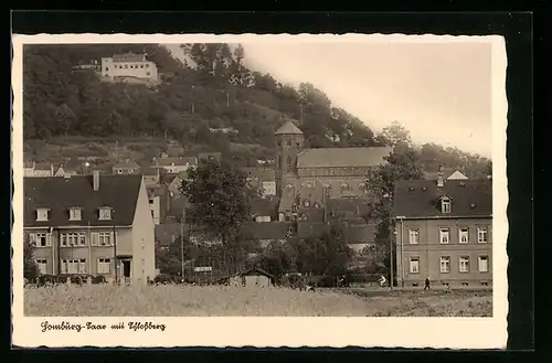 AK Homburg /Saar, Ortspartie mit Schlossberg