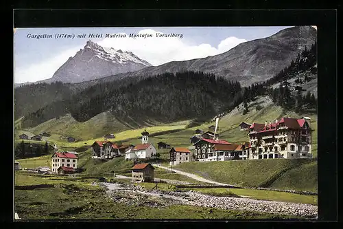 AK Gargellen /Montafon, Teilansicht mit Hotel Madrisa