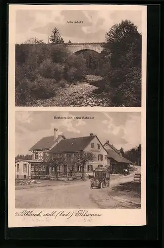 AK Albbruck / Bad. Schwarzw., Restaurant beim Bahnhof, Albviadukt