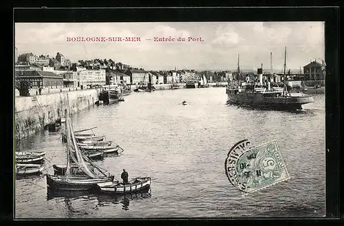 AK Boulogne-sur-Mer, Entrée du Port, Hafen
