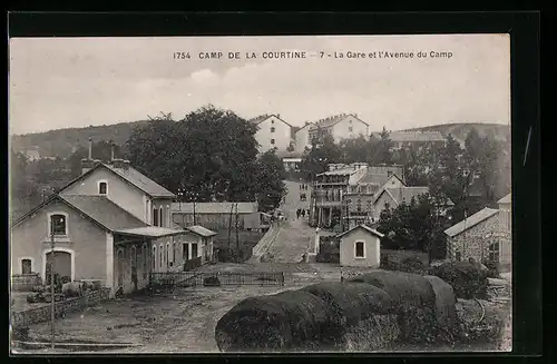 AK Camp de la Courtine, La Gare et l`Avenue du Camp