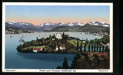 AK Au, Hotel und Pension mit Männedorf und Wädenswil