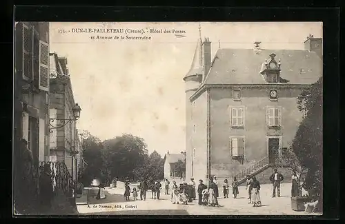 AK Dun-le-Palleteau, Hotel des Postes et Avenue de la Souterraine