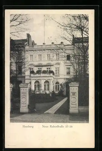 AK Hamburg-Rotherbaum, Villa, Neue Rabenstrasse 27-28