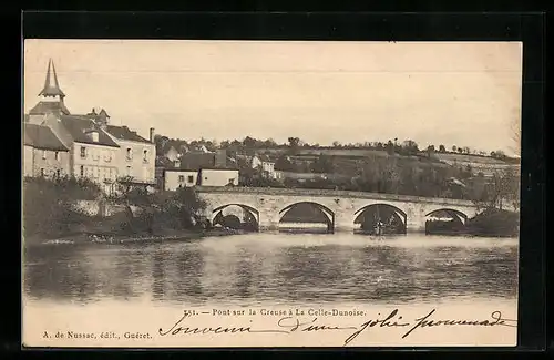 AK La Celle-Dunoise, Pont sur la Creuse