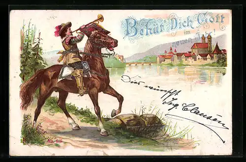 Lithographie Behüt Dich Gott!, Trompeter von Säckingen