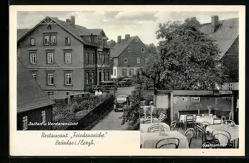 AK Brünlos i. Erzgeb., Restaurant Friedenseiche, Bes. E. Ehrler