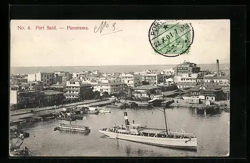 AK Port-Said, Panorama aus der Vogelschau