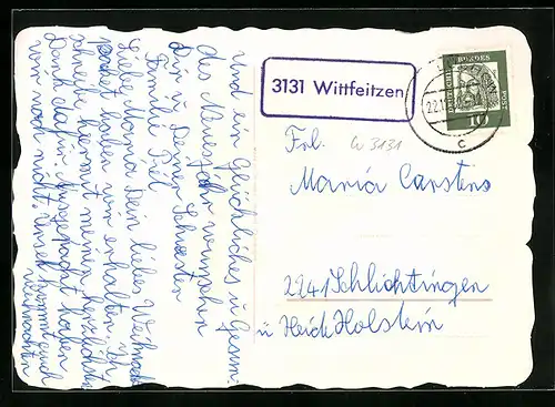 AK Landpoststempel 3131 Wittfeitzen