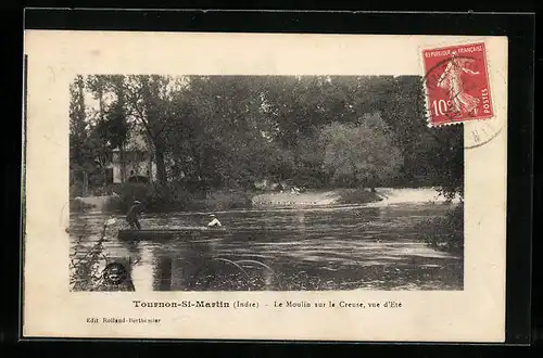 AK Tournon-St-Martin, Le Moulin sur la Creuse, vue d`Etè