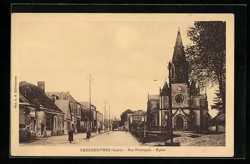 AK Vendoeuvres, Rue Principale-Eglise