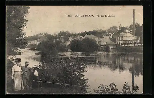 AK Le Blanc, Vue sur la Creuse