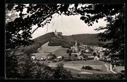 AK Hohenecken bei Kaiserslautern /Pfalz, Ortsansicht aus der Ferne