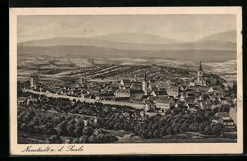 AK Neustadt a. d. Saale, Ortsansicht aus der Ferne