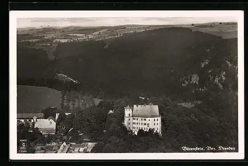 AK Bärenstein /Bez. Dresden, Schloss aus der Vogelschau