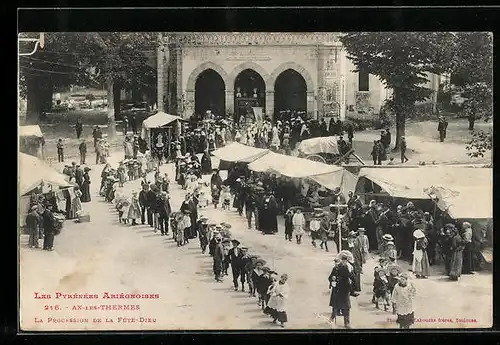 AK Ax-les-Thermes, La Procession de la Fete-Dieu